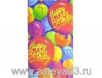 Скатерть Веселая Затея п/э С Днем рождения Шары HB 1,4*2,6 м