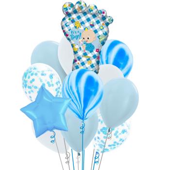 Букет Рождение малыша! Стопа мальчика 12  шт