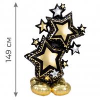 Фигура Звезды черно-золотые надутые воздухом 1 шт