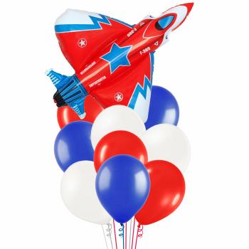 Букет Триколор России Истребитель красный 10 шт