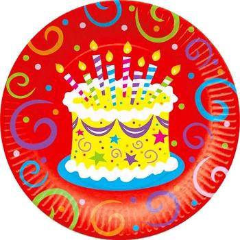 Тарелка Пати Бум бум. Торт яркий 23 см 6 шт