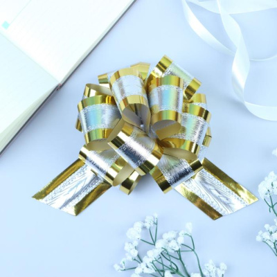 Бант-Шар №5 см серебро в золоте 1 шт  