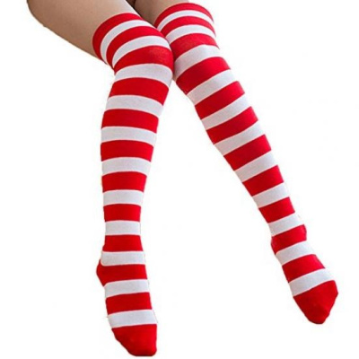 Карнавальный аксессуар Ножки красно-белая полоска 1 шт