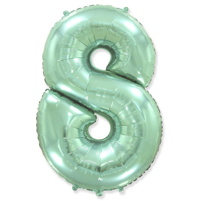 Шар Цифра 8 мята пастель 102 см (FM)
