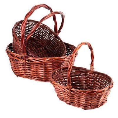Корзина плетеная Ива коричневый овал 28*25*10см 4 1 шт