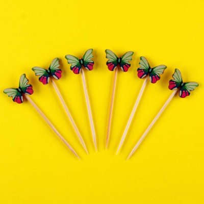 Шпажки Бабочки микс 6 шт Шпажки Бабочки микс 6 шт