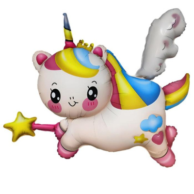Шар фольга Фигура Единорог летающий (ВЗ)