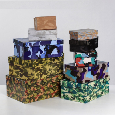 Коробка Прямоуг Хаки №1 12*7*4 см цвет микс 1 шт