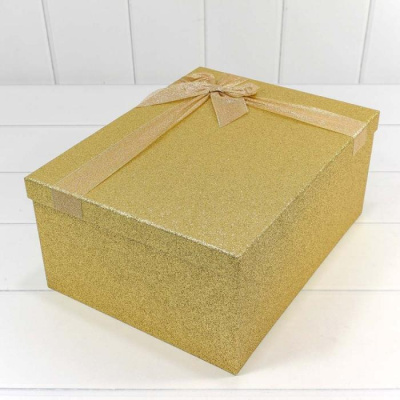 Коробка прямоуг Блеск золото №7 28*21*12,3 см 1 шт