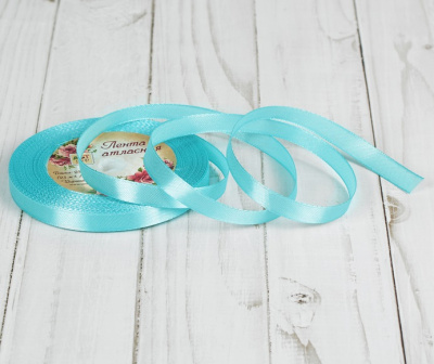 Лента атласная 10мм*23м голубой 1 шт Лента атласная 10мм*23м голубой 1 шт