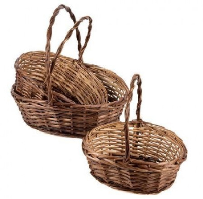 Корзина плетеная Ива коричневый овал 33*35*15см 1 шт