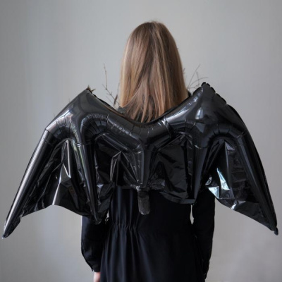 Шар фольга Фигура Крылья черные (под воздух)