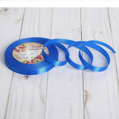Лента атласная 10мм*23м синий 1 шт Лента атласная 10мм*23м синий 1 шт