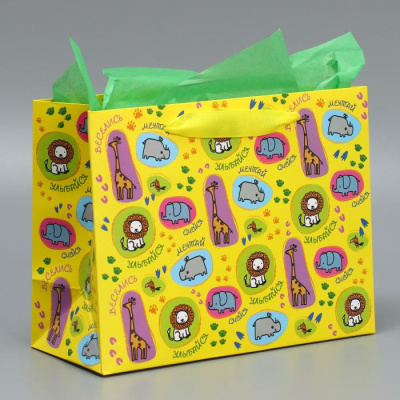 Пакет ламинат Улыбайся 18*23*10 см 1 шт