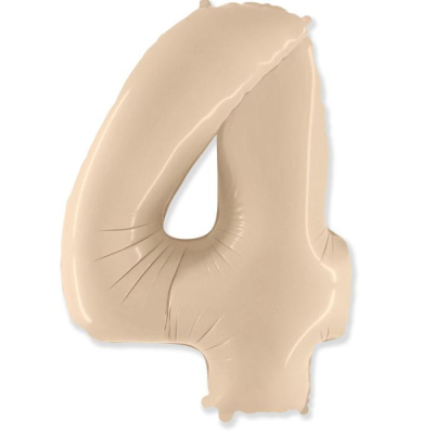 Шар Цифра 4 кремовая 102 см (FM)