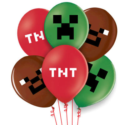 Букет из латексных шаров Пиксели 30 см  Букет из латексных шаров Пиксели 30 см