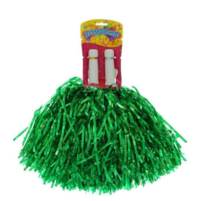 Помпон гофрированный зеленый 2 шт Помпон гофрированный зеленый 2 шт