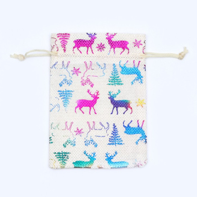 Мешочек холща Олени 10*14 см 1 шт  Мешочек холща Олени 10*14 см 1 шт