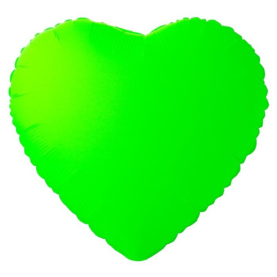 Шар фольга без рисунка Сердце 18" Неон зеленый Шар фольга без рисунка Сердце 18" Неон зеленый
