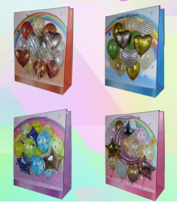 Пакет Букет шаров цвет микс 23*18*10 см 1 шт