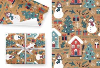 Бумага глянцевая Снеговик 100*70 см 1 шт   Бумага глянцевая Снеговик 100*70 см 1 шт