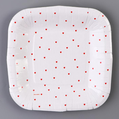 Тарелка бум. Сердечки 16,5*16,5 см 10 шт Тарелка бум. Сердечки 16,5*16,5 см 10 шт