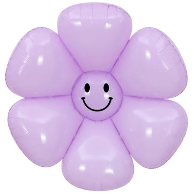 Шар фольга Фигура Ромашка Улыбка сирень (ВЗ)