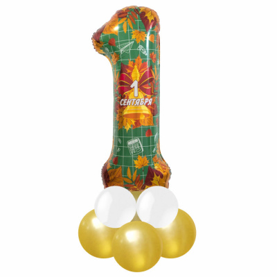 Букет Цифра на декоративной подставке 1 День Знаний 1 шт Букет Цифра на декоративной подставке 1 День Знаний 1 шт