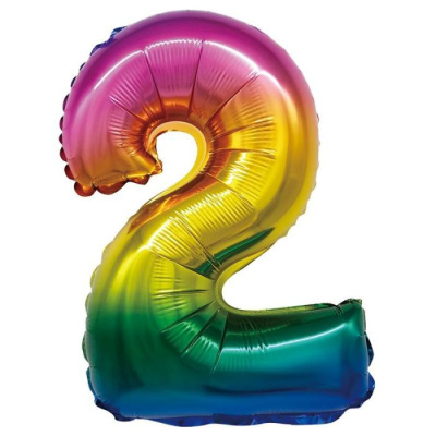 К Шар Цифра под воздух 2 радужная 86 см