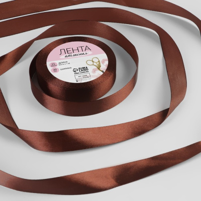 Лента атласная 20мм*23м темно-коричневый 1 шт Лента атласная 20мм*23м темно-коричневый 1 шт