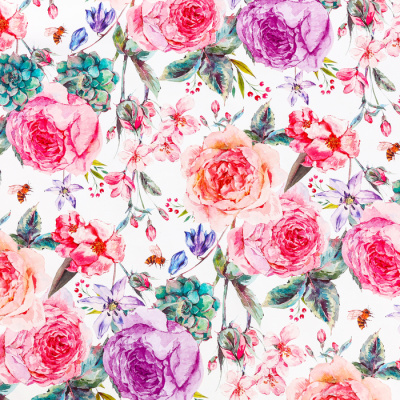 Бумага глянцевая Летние цветы 70*100 см 1 шт  