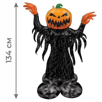 Шар фигура ходячая Демон Тыква голова надутая воздухом 1 шт