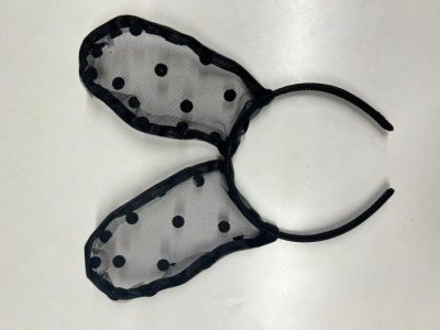 М Ободок Зайка ажур черный микс 1 шт