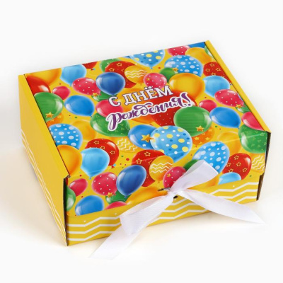 Коробка складная С ДР шары 22*16,5*10 см 1 шт