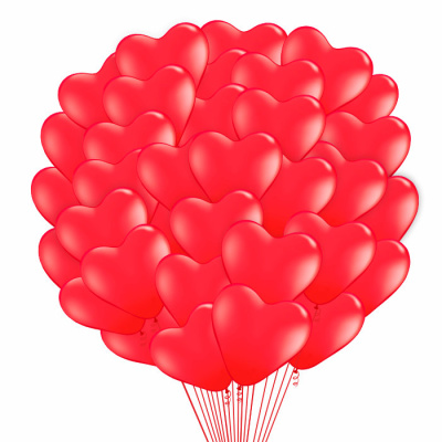 Букет из латексных шаров Сердце без рисунка 30 см 49 шт