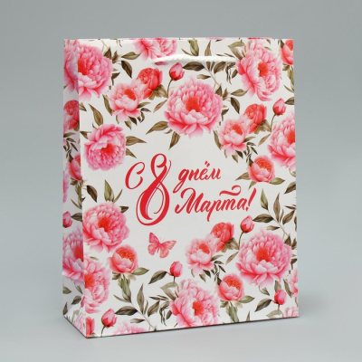 Пакет ламинат 8 марта 21*25*8 см 1 шт