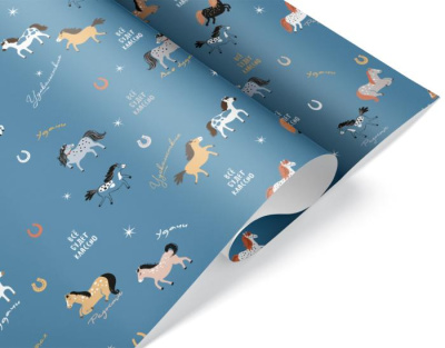 Бумага упаковочная Лошадки 70*100 см 1 шт