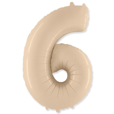 Шар Цифра 6 кремовая 102 см (FM) Шар Цифра 6 кремовая 102 см (FM)