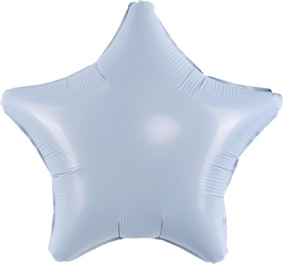 Шар фольга без рисунка Звезда 19" небесный (Ag)