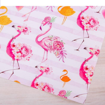 Бумага глянцевая Золотой фламинго 70*100 см 1 шт
