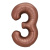 Шар Цифра 3 шоколад 81 см Шар Цифра 3 шоколад 81 см
