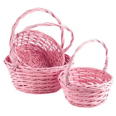 Корзина плетеная Ива розовый круг 33*38*15см 1 шт