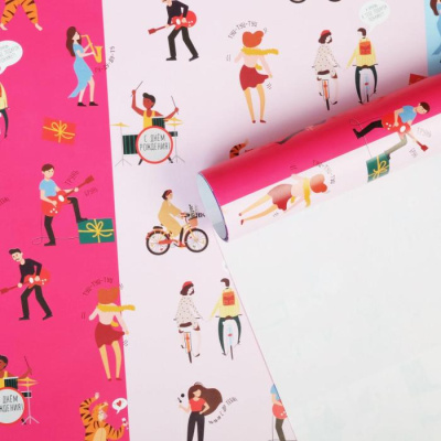 Бумага глянцевая Веселье 70*100 см микс 1 шт