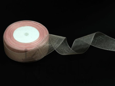 Лента Органза 2,5см*50м пепельная роза 1 шт