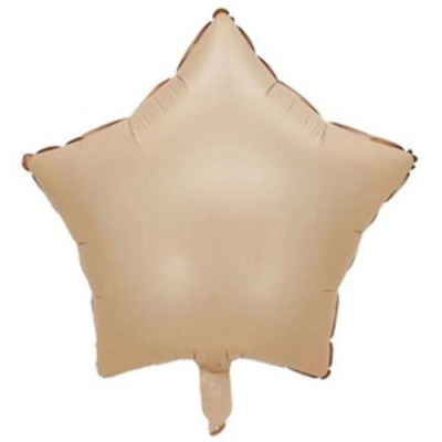 К Шар фольга без рисунка Звезда 18" Кремовый Сатин