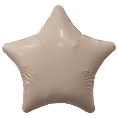 Шар фольга без рисунка Звезда 19" Мистик кофе Латте (Ag)