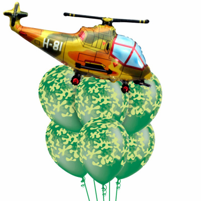 Букет Фигура Вертолет военный 7 шт