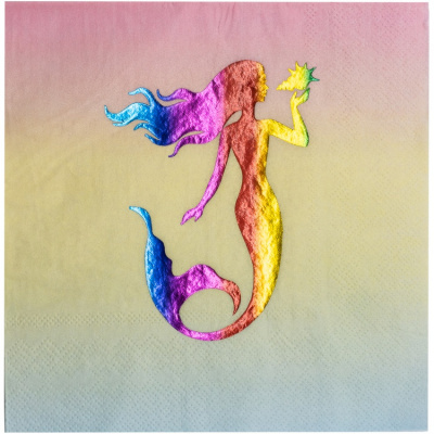 Салфетка Дисней Русалочка радуга 33х33 см 6 шт Салфетка Дисней Русалочка радуга 33х33 см 6 шт