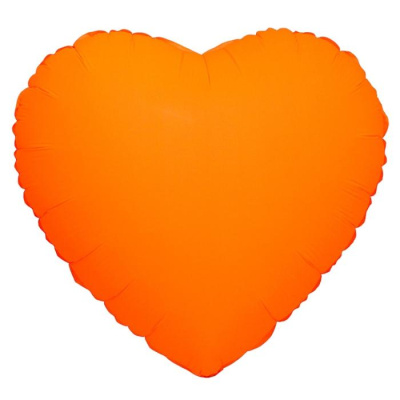 Шар фольга без рисунка Сердце 18" Неон оранжевый Шар фольга без рисунка Сердце 18" Неон оранжевый