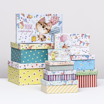 Коробка прямоуг Настроение №9 28*18,5*11,5 см рис микс 1 шт